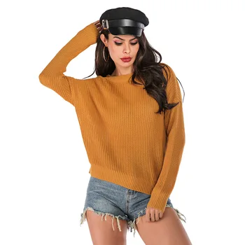 6155 # WOMEN'S Dress Autumn And Winter Solid Color Crew Neck Long Sleeve Loose-Fit Knitted Sweater Women's
6155 # WOMEN'S Dress Autumn And Winter Solid Color Crew Neck Long Sleeve Loose-Fit Knitted Sweater Women's