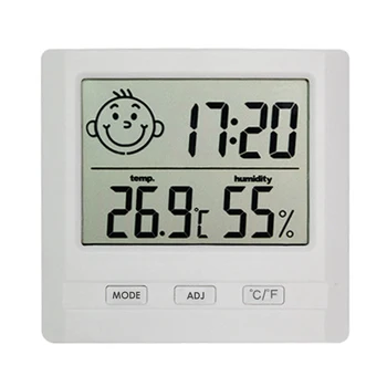 Automatic Electronic Thermometer Hygrometer LCD Digital Clock Plastic Multi-functional Home Measuring Tool 82 x 78 x 20mm
Automatic Electronic Thermometer Hygrometer LCD Digital Clock Plastic Multi-functional Home Measuring Tool 82 x 78 x 20mm
