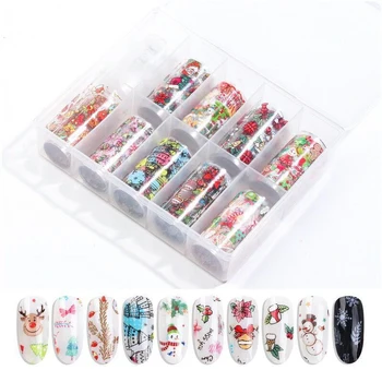 10pcs Christmas Decorations For Nails Mix Colorful Transfer Nail Foil Sticker Snow Flower Elk Gift Santa Adhesive Paper
10pcs Christmas Decorations For Nails Mix Colorful Transfer Nail Foil Sticker Snow Flower Elk Gift Santa Adhesive Paper