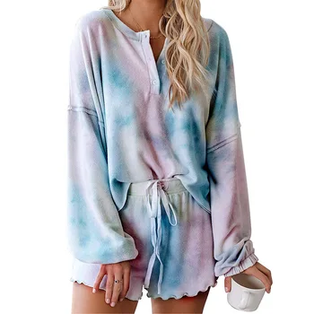 2020 Autumn Casual Womens Printed Pajamas Set Long Sleeve Tops and Shorts Pajamas Set Loungewear Nightwear Sleepwear Clothes
2020 Autumn Casual Womens Printed Pajamas Set Long Sleeve Tops and Shorts Pajamas Set Loungewear Nightwear Sleepwear Clothes