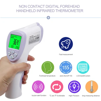 Digital Thermometer Handheld Forehead Thermometer Temperature Gauge Non-Contact Temperature Infrared Thermometer
Digital Thermometer Handheld Forehead Thermometer Temperature Gauge Non-Contact Temperature Infrared Thermometer