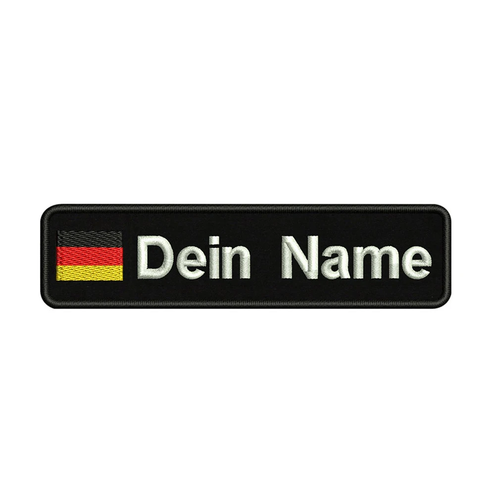 Embroidery Custom Germany National Flag Name Or Text Patch 10cm*2.5cm badge Iron On Or Velcro Or Sew On Backing For Clothes Pants Backpack Hat
Embroidery Custom Germany National Flag Name Or Text Patch 10cm*2.5cm badge Iron On Or Velcro Or Sew On Backing For Clothes Pants Backpack Hat