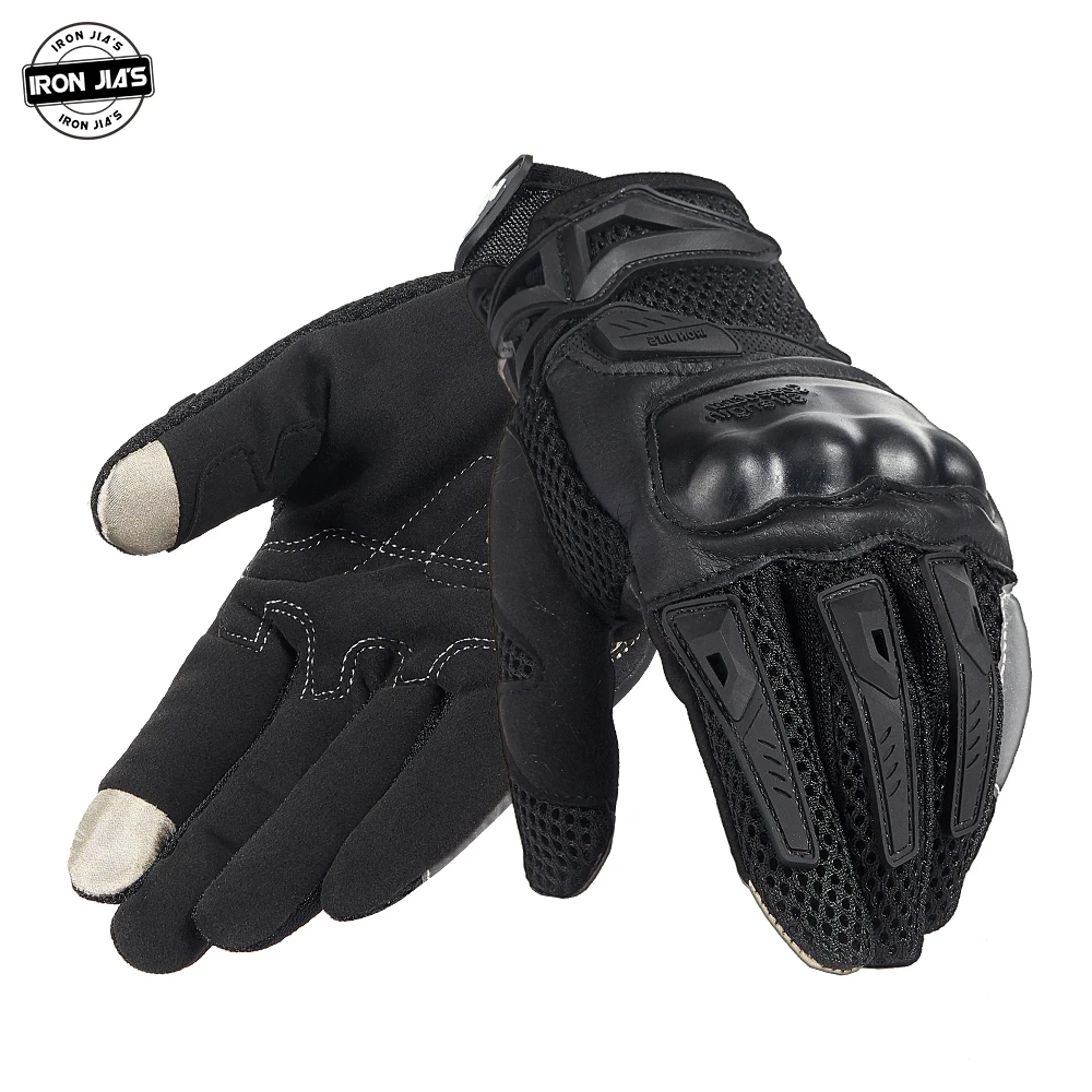 

IRON JIA'S Motorcycle Gloves Summer Breathable Touch Screen Full Finger Motocross Guantes Protection Gear Motorbike Moto Glove