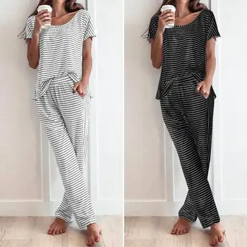 O-Neck Vintage Nightgown ZANZEA Women Casual Short Sleeve Sleepwear Elastic Waist Pocket Pants Striped Nightie Plus Size 5XL 
O-Neck Vintage Nightgown ZANZEA Women Casual Short Sleeve Sleepwear Elastic Waist Pocket Pants Striped Nightie Plus Size 5XL