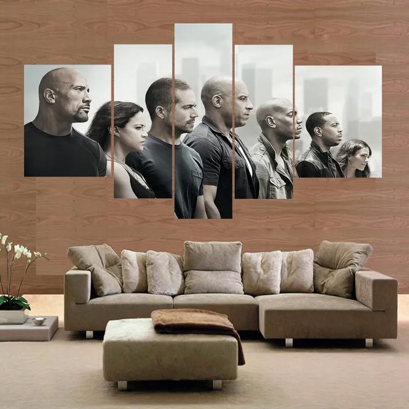 No Framed Canvas 5Pcs Fast & Furious Movie Modular Wall Art Posters Pictures Paintings Home Decor for Living Room Decorations
No Framed Canvas 5Pcs Fast & Furious Movie Modular Wall Art Posters Pictures Paintings Home Decor for Living Room Decorations