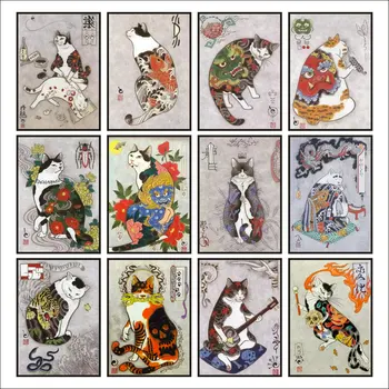 Ukiyoe Individuality Cat Canvas Poster Japan Tattoo Canvas Painting Japanese Retro Tattoo Cat Style Wall Art Home Decoration
Ukiyoe Individuality Cat Canvas Poster Japan Tattoo Canvas Painting Japanese Retro Tattoo Cat Style Wall Art Home Decoration