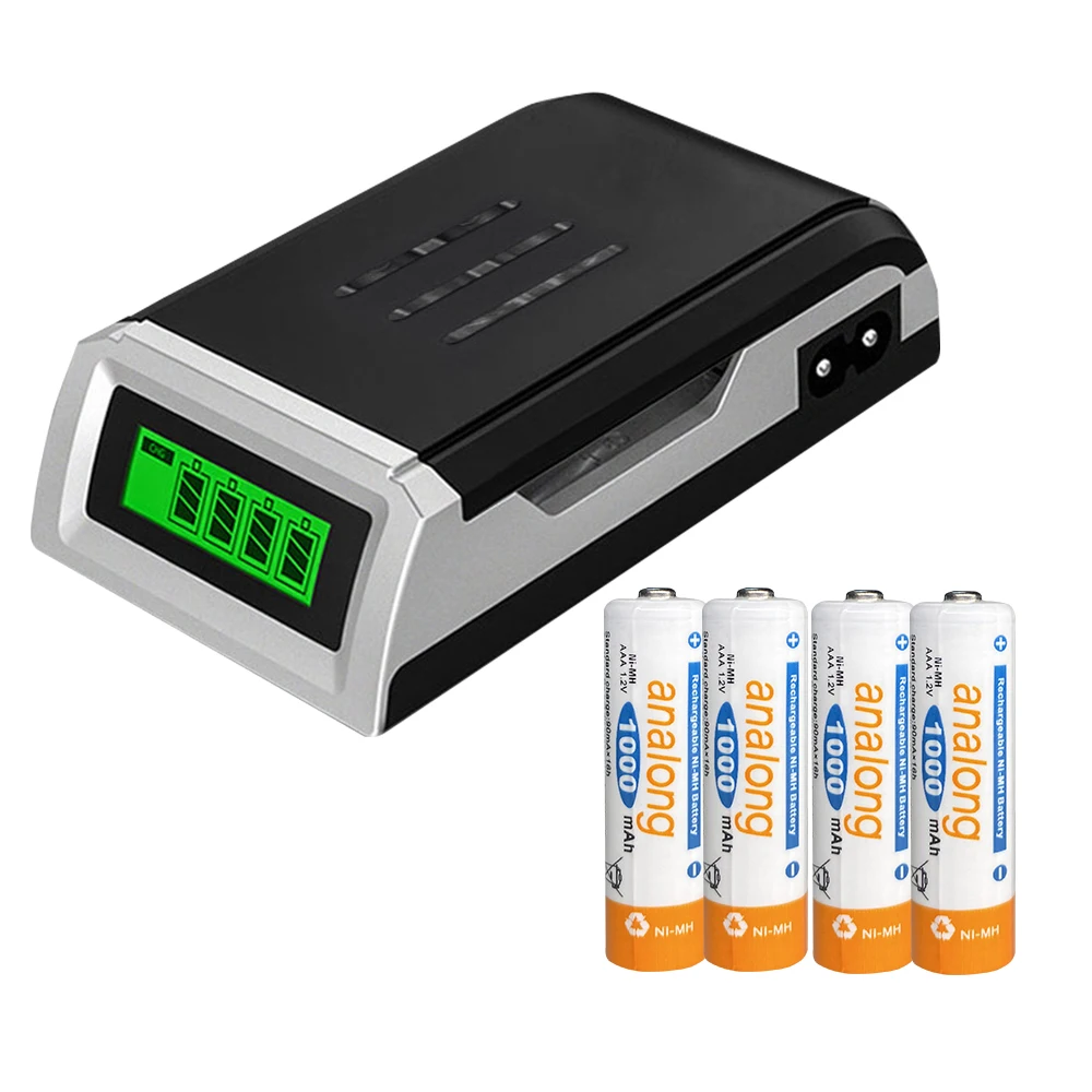 analong 4pcs AAA rechargeable battery aaa batteria ni-mh 1.2v batteries with LCD display charger for aa aaa ni-mh ni-cd battery
analong 4pcs AAA rechargeable battery aaa batteria ni-mh 1.2v batteries with LCD display charger for aa aaa ni-mh ni-cd battery