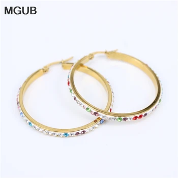 Diameter 30-50MM Wholesale Hoop Earrings Women Gold Color Round Circle Stainless Steel crystal Earring fashion jewelry LH836
Diameter 30-50MM Wholesale Hoop Earrings Women Gold Color Round Circle Stainless Steel crystal Earring fashion jewelry LH836