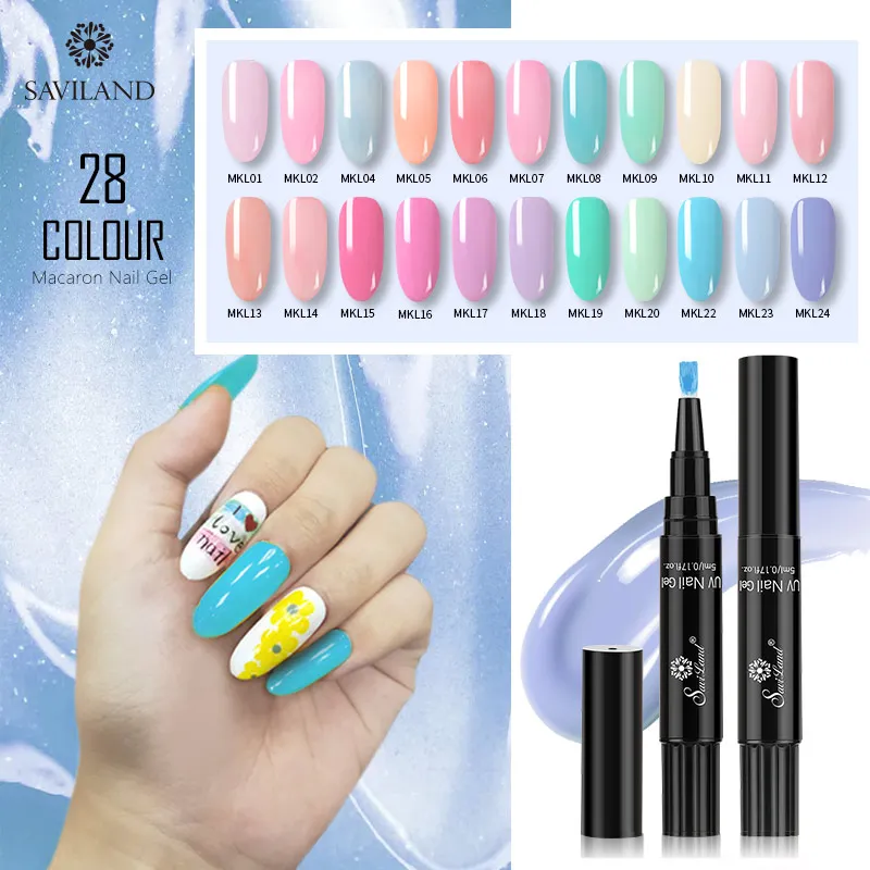 SAVILAND Macaron 28 Colors Gel Nail Varnish Pen Newest Glitter Soak Off Nail Varnish Primer Top Coat UV Gel Lacquer Polish
SAVILAND Macaron 28 Colors Gel Nail Varnish Pen Newest Glitter Soak Off Nail Varnish Primer Top Coat UV Gel Lacquer Polish