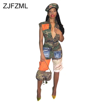Camouflage Print Casual Playsuit Women Stand Collar Short Sleeve One Piece Overall Streetwear Front Zipper Knee-Length Jumpsuit
Camouflage Print Casual Playsuit Women Stand Collar Short Sleeve One Piece Overall Streetwear Front Zipper Knee-Length Jumpsuit