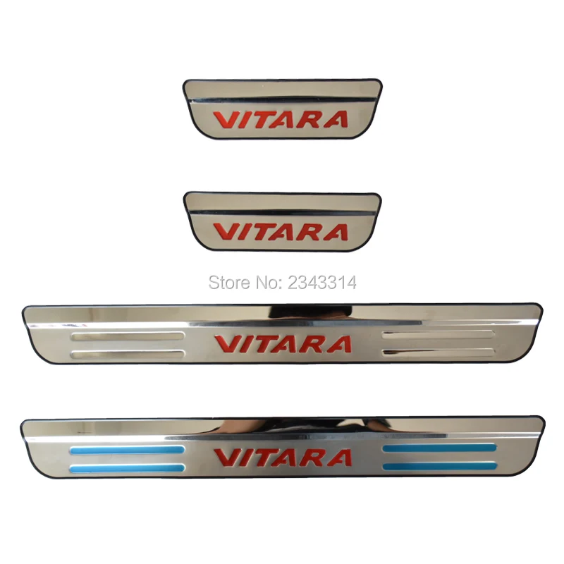 For Suzuki Vitara 2015-2021 Accessories Stainless Door Sill Kick Scuff Plate Guard Pedal Protector Trim Step Cover Car Styling For Suzuki Vitara 2015-2021 Accessories Stainless Door Sill Kick Scuff Plate Guard Pedal Protector Trim Step Cover Car Styling