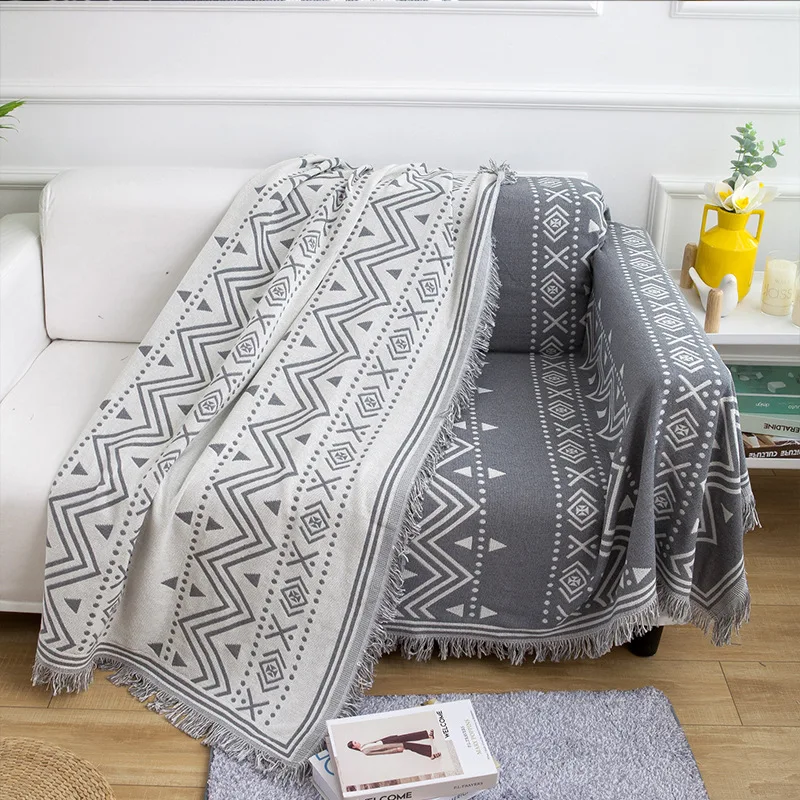 

130*180cm American Rural Throw Blanket Sofa Decorative Slipcover Cobertor on Sofa Beds Plane Travel Plaids Non-slip Blankets