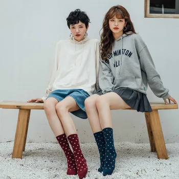 Women Cotton Socks Retro Casual Solid Color Cute Dot Short Socks Harajuku Female Socks 
Women Cotton Socks Retro Casual Solid Color Cute Dot Short Socks Harajuku Female Socks