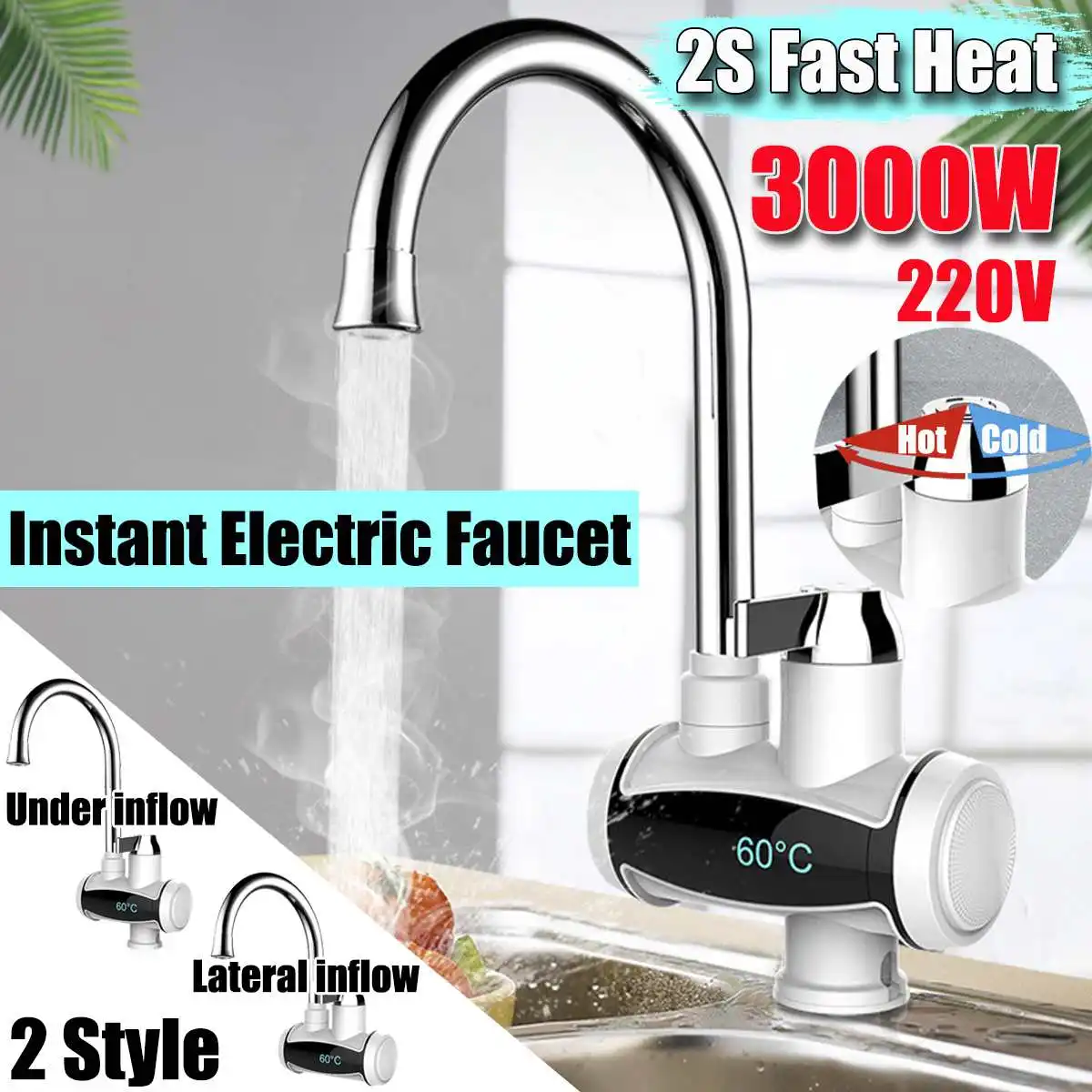 Electric Tankless LED Display Water Heater Instant Hot Water Faucet Heater Cold Heating Electric Instantaneous Water Heater
Electric Tankless LED Display Water Heater Instant Hot Water Faucet Heater Cold Heating Electric Instantaneous Water Heater