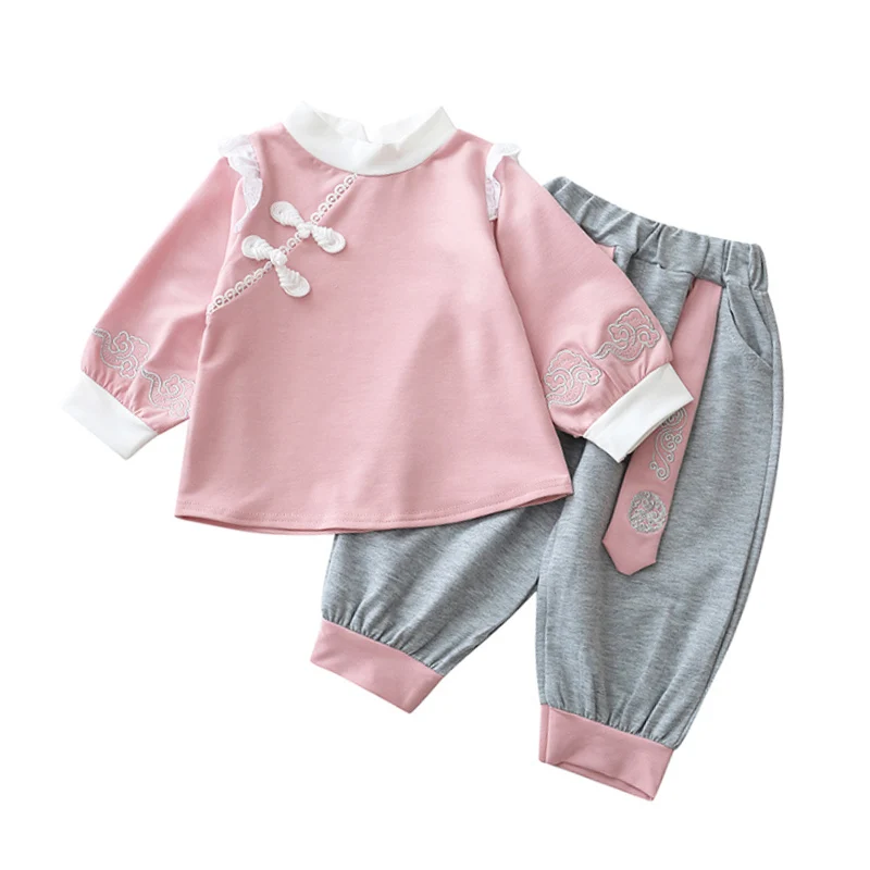 Kids Baby Chinoiserie Tops Pants Girls Clothing Two-piece Sets Autumn Winter Toddler Girls Clothes Outfit Suit Children Clothing 
Kids Baby Chinoiserie Tops Pants Girls Clothing Two-piece Sets Autumn Winter Toddler Girls Clothes Outfit Suit Children Clothing