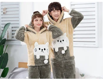 Jodimitty Korean Autumn Winter Women Thicken Coral Fleece Couple Pajamas Set Pyjamas Cute Cartoon Home Plus Size Pijama Mujer 
Jodimitty Korean Autumn Winter Women Thicken Coral Fleece Couple Pajamas Set Pyjamas Cute Cartoon Home Plus Size Pijama Mujer