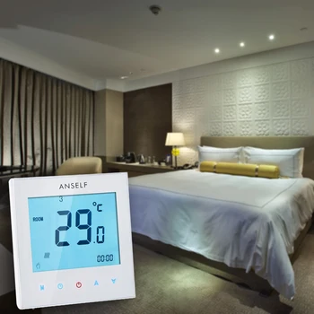 5A 110-230V Weekly Programmable LCD Display Touch Screen Water Heating Thermostat Room Temperature Controller
5A 110-230V Weekly Programmable LCD Display Touch Screen Water Heating Thermostat Room Temperature Controller
