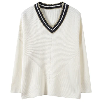Runway Striped Pullovers Sweater Women Oversize Top Long Sleeve Knitted V-Neck Office Lady Streetwear Autumn Winter Pull Femme
Runway Striped Pullovers Sweater Women Oversize Top Long Sleeve Knitted V-Neck Office Lady Streetwear Autumn Winter Pull Femme