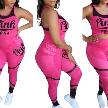 New Woman Sexy Bodycon Two Pieces Sets Sleeveless Tops+ Long Pants Pink Letter Printed Female Tracksuit Outfit Sets XXL
New Woman Sexy Bodycon Two Pieces Sets Sleeveless Tops+ Long Pants Pink Letter Printed Female Tracksuit Outfit Sets XXL