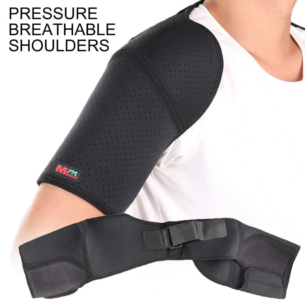 

1Pc Mumian G08 Double Shoulder Brace Adjustable Pressurize Black Perforated Breathable Spine Support for Sports Shoulder Support