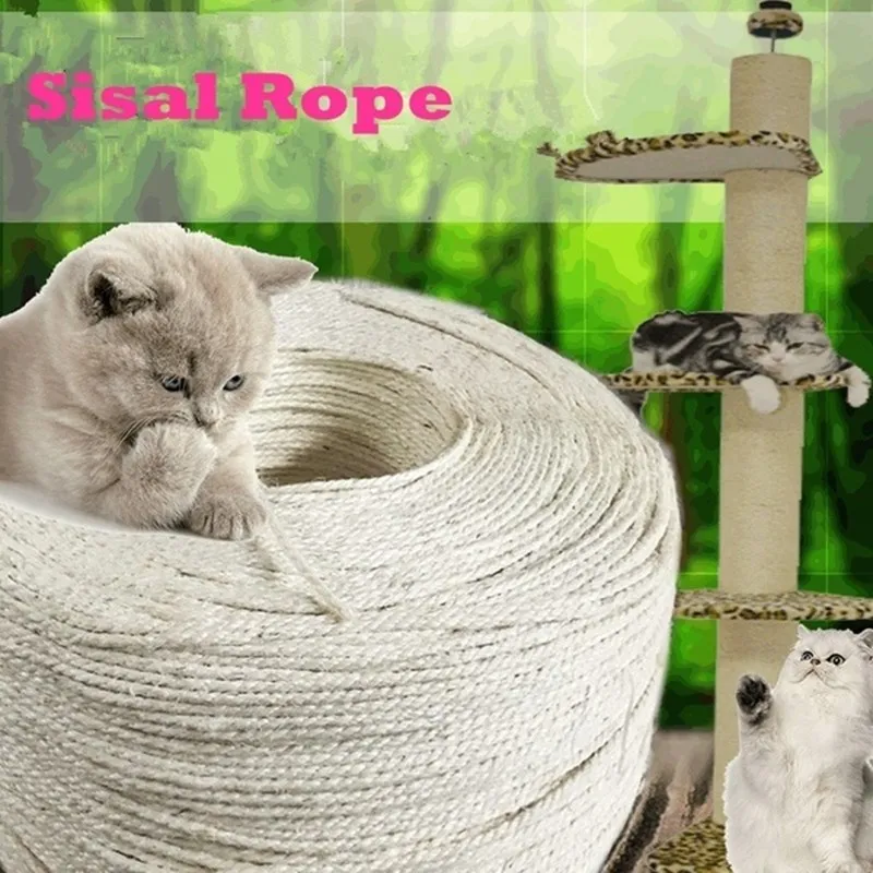 3/5M Natural DIY Sisal Rope Durable Making Desk Chair Legs Cat Scratching Post Toy Bingding Material For Cat Sharpen Claw
3/5M Natural DIY Sisal Rope Durable Making Desk Chair Legs Cat Scratching Post Toy Bingding Material For Cat Sharpen Claw