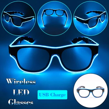 New LED Glasses 10 Colors Optional Light Up EL Wire USB Charge Twinkle Glowing Party Club Holiday Halloween Decorative Glasses
New LED Glasses 10 Colors Optional Light Up EL Wire USB Charge Twinkle Glowing Party Club Holiday Halloween Decorative Glasses
