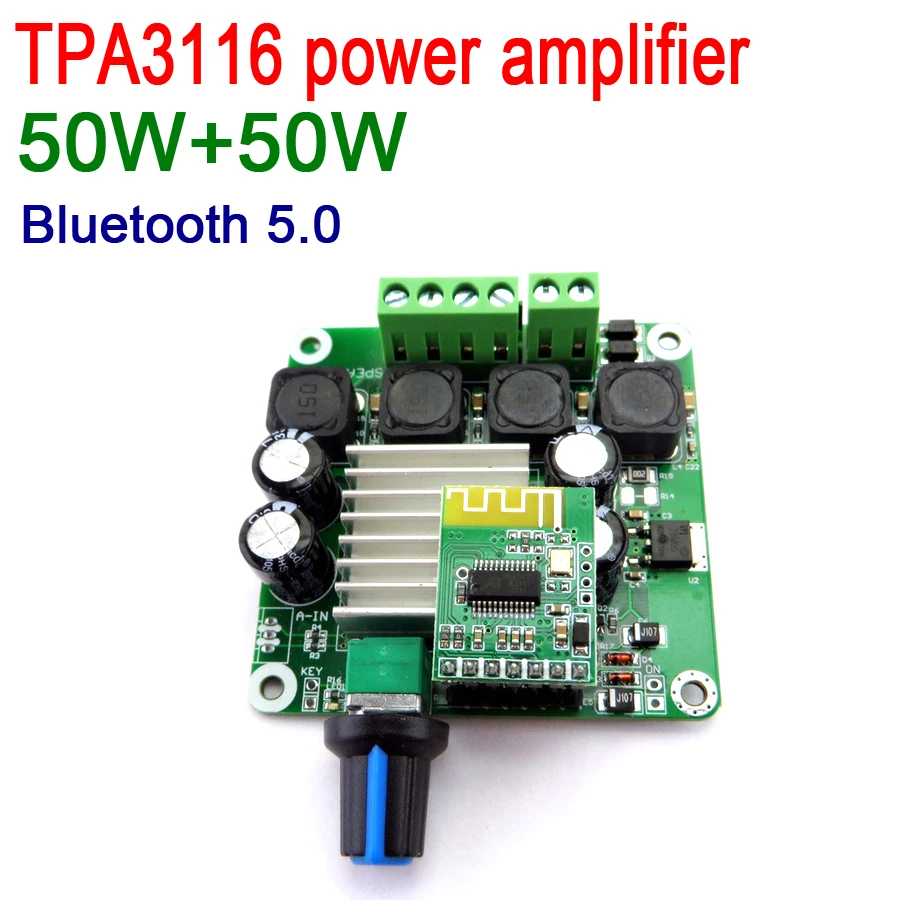 Bluetooth 5 0 TPA3116 цифровой усилитель мощности 50WX2 стерео класса D плата для DC 12V 24V