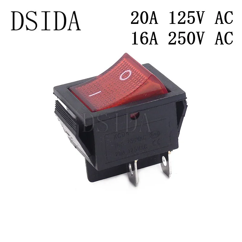 KCD4 25*31mm Rocker Switch ON-OFF 2 Position 4 Pins Power Switch With Red Light 16A 250VAC/ 20A 125VAC Ship Type Switch
KCD4 25*31mm Rocker Switch ON-OFF 2 Position 4 Pins Power Switch With Red Light 16A 250VAC/ 20A 125VAC Ship Type Switch