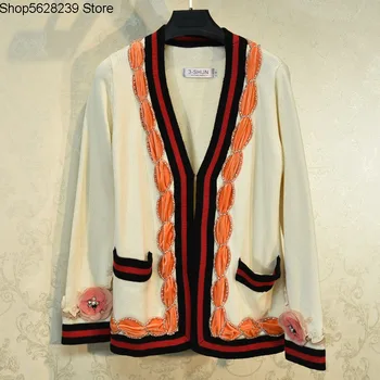 G Heavy Industry Embroidery Cardigan Sweater Female Loose Three-dimensional Flowers Nail Beads Rhinestone Lace Knitting
G Heavy Industry Embroidery Cardigan Sweater Female Loose Three-dimensional Flowers Nail Beads Rhinestone Lace Knitting