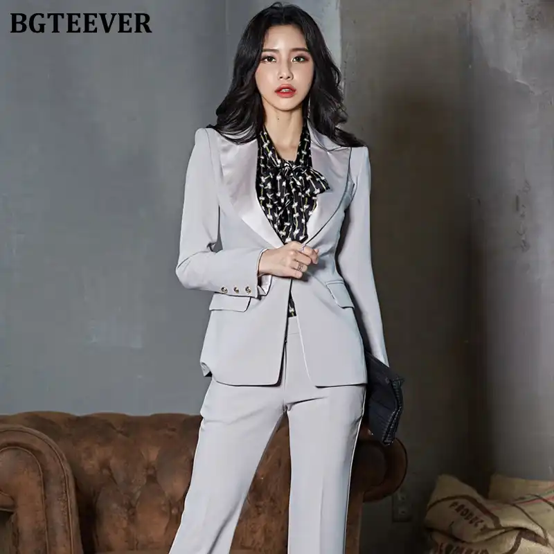 ladies flared trouser suit