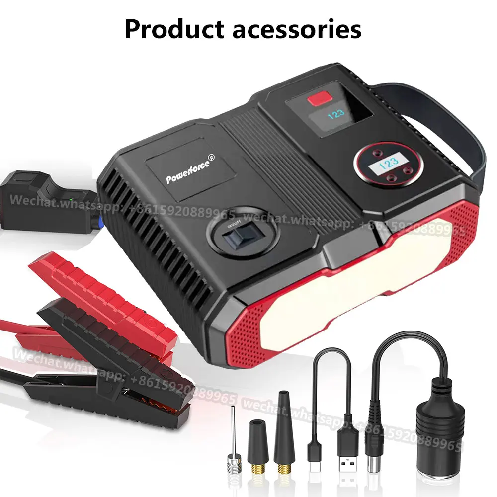 Compressor 150PSI Air Pump Bicycle Car 4000A Jump Starter 24000mAh Power Bank Wireless Tire Inflator LED Air Compressor
Compressor 150PSI Air Pump Bicycle Car 4000A Jump Starter 24000mAh Power Bank Wireless Tire Inflator LED Air Compressor