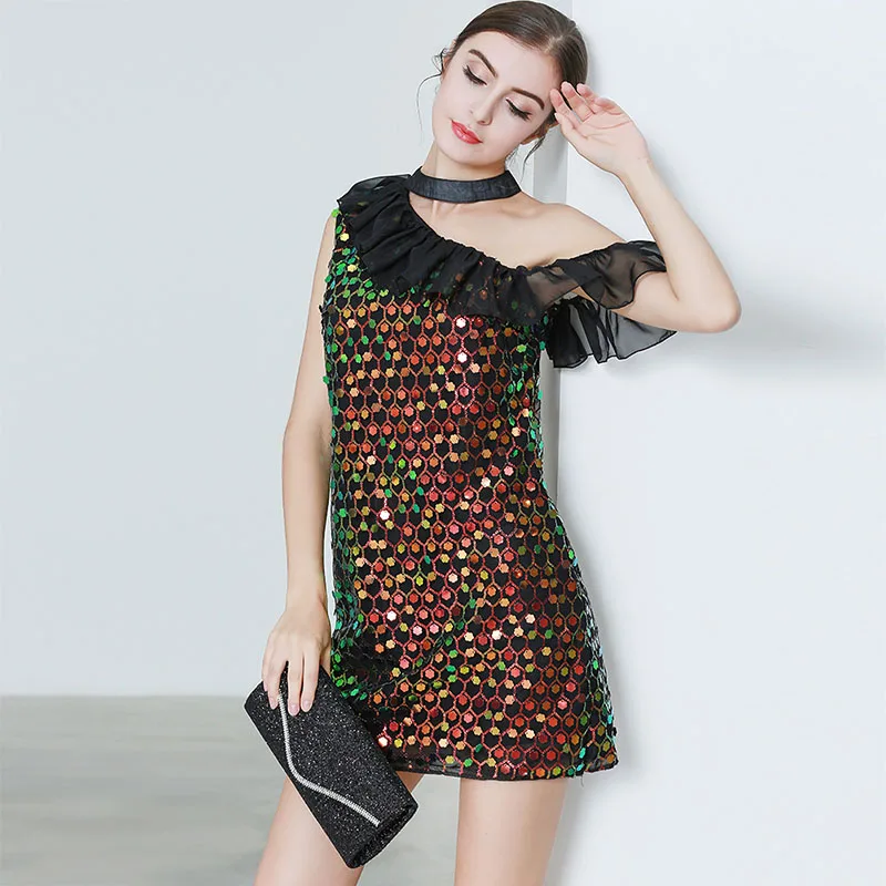 Colorful Fish Scale Sequins Prom Mini Dress Halter Ruffles Cocktail Party Dress One Shoulder 319047
Colorful Fish Scale Sequins Prom Mini Dress Halter Ruffles Cocktail Party Dress One Shoulder 319047