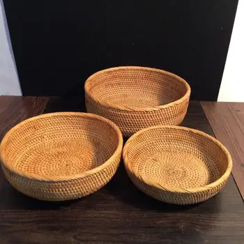 Natural Rattan Storage Tray Round Type Fruit Plate Fruit Handmade Weave Storage Basket Small Items Display Tray Candy Basket
Natural Rattan Storage Tray Round Type Fruit Plate Fruit Handmade Weave Storage Basket Small Items Display Tray Candy Basket