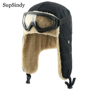 SupSindy Army Military Ushanka Men&Women Windproof Winter Bomber Hats with Goggle warm Lamb Wool Pilot Earflap Trapper Snow Caps
SupSindy Army Military Ushanka Men&Women Windproof Winter Bomber Hats with Goggle warm Lamb Wool Pilot Earflap Trapper Snow Caps