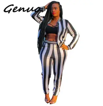 Genuo NewAutumn Winter Women's Set Striped Print Tracksuit Full Sleeve Jackets Pants Suit Two Piece Set Outfits Sportwear Casual
Genuo NewAutumn Winter Women's Set Striped Print Tracksuit Full Sleeve Jackets Pants Suit Two Piece Set Outfits Sportwear Casual