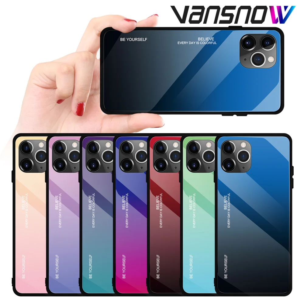 Gradient Color Skin Phone Case For iPhone 11 Pro XS XR 7 8 6 6S Plus Tempered Glass Back Cover For iPhone XS Max XS XR Case
Gradient Color Skin Phone Case For iPhone 11 Pro XS XR 7 8 6 6S Plus Tempered Glass Back Cover For iPhone XS Max XS XR Case