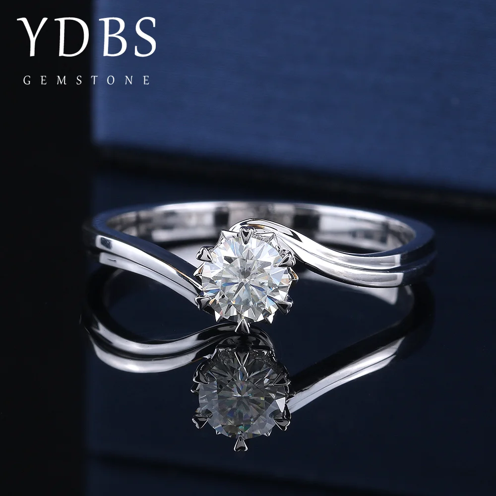 

Кольцо YDBS с бриллиантом 0,5 карат ct 5 мм, белое обручальное и Свадебное, из 18-каратного белого золота