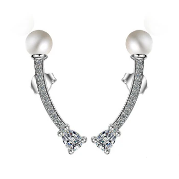 Luxury Crystal 925 Sterling Silver Pearl Earrings Simple Inlaid Zircon Freshwater Natural Pearl Stud Earrings Genuine Jewelry
Luxury Crystal 925 Sterling Silver Pearl Earrings Simple Inlaid Zircon Freshwater Natural Pearl Stud Earrings Genuine Jewelry