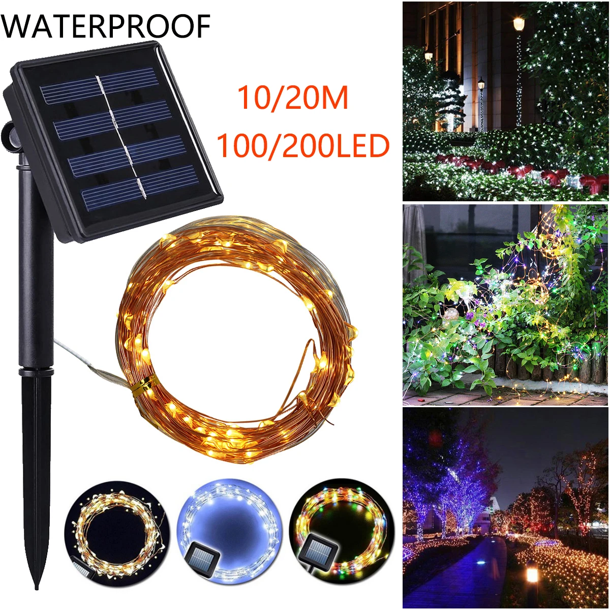10/20M LED Fairy Light Waterproof Solar String Lights Chain Garland Copper Wire Backyard Outdoor Christmas New Year Decoration
10/20M LED Fairy Light Waterproof Solar String Lights Chain Garland Copper Wire Backyard Outdoor Christmas New Year Decoration