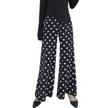 Spring Summer Women Chiffon Wide leg Pants Polka Dot Print Loose Bell Bottom Trousers Ankle Length Ladies Black White Red Pants
Spring Summer Women Chiffon Wide leg Pants Polka Dot Print Loose Bell Bottom Trousers Ankle Length Ladies Black White Red Pants