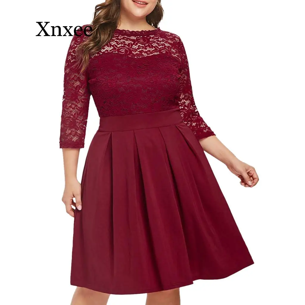 2020 lace Casual Dress Woman plus 3XL big Size Dress Autumn Dresses Women Plus Size Solid Color Lace Party Evening Prom Vestid
2020 lace Casual Dress Woman plus 3XL big Size Dress Autumn Dresses Women Plus Size Solid Color Lace Party Evening Prom Vestid