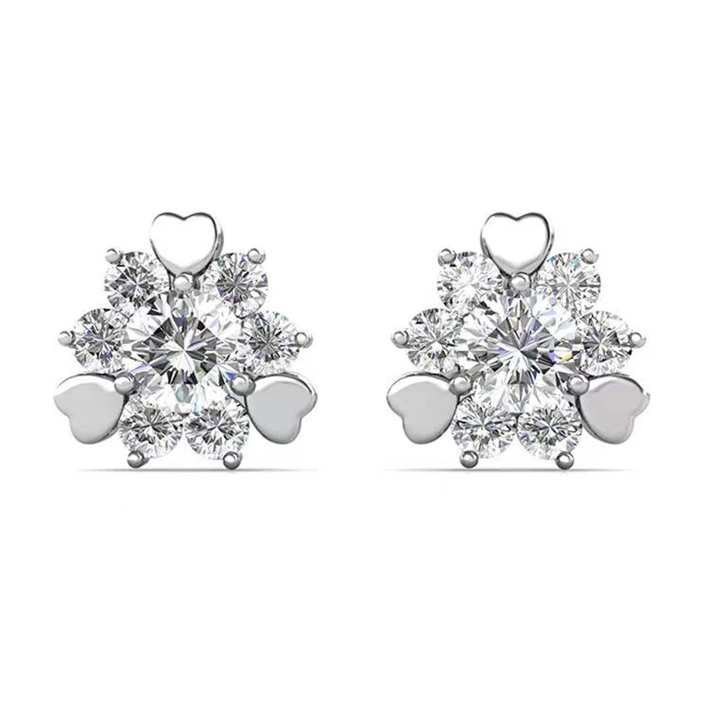Trendy S925 Sterling Silver 0.3ct D Color VVS1 Flower Moissanite Earrings Studs Fine Women Jewelry Pass Diamond Tester Gift
Trendy S925 Sterling Silver 0.3ct D Color VVS1 Flower Moissanite Earrings Studs Fine Women Jewelry Pass Diamond Tester Gift