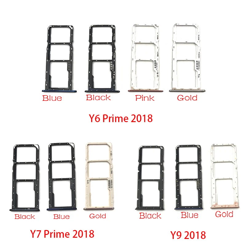 Новинка держатель для Micro Nano SIM карты слот лотка адаптер Huawei Y6 Y7 Prime Y9 2018 запасные
