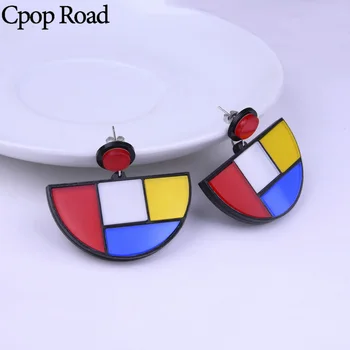 Cpop Contrast Color Resin Earrings for Women Art Abstract Semicircle Multicolor Stud Earrings Simple Geometric Shapes Accessory
Cpop Contrast Color Resin Earrings for Women Art Abstract Semicircle Multicolor Stud Earrings Simple Geometric Shapes Accessory