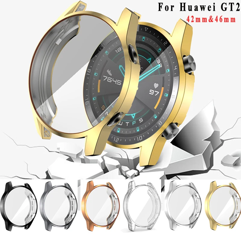 

Защитный чехол из ТПУ для Huawei Watch GT 2 42 мм 46 мм, чехол с полным покрытием, защитная оболочка для экрана, Бампер для Huawei GT2, чехол