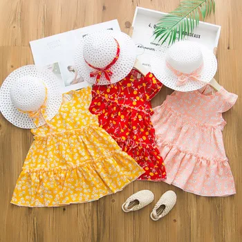 Baby Kids Girls Sleeveless Ruffle Flower Printed Cake Dress With Hat Outfit Set dress girls clothes dress for girls summer dress
Baby Kids Girls Sleeveless Ruffle Flower Printed Cake Dress With Hat Outfit Set dress girls clothes dress for girls summer dress