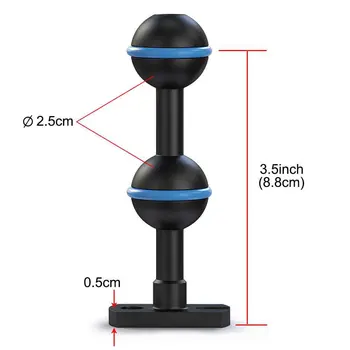 Double Ball Adapter Camera Bracket For Underwater Camera Arm Tray Diving Photography System 1pc
Double Ball Adapter Camera Bracket For Underwater Camera Arm Tray Diving Photography System 1pc