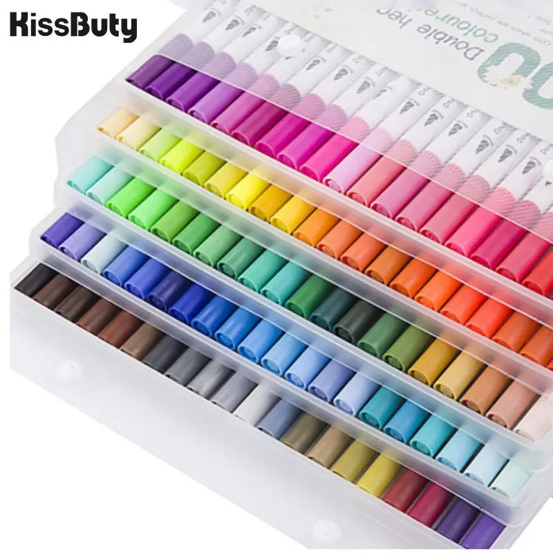 100 PCS Color Brush Marker Pens Dual Tip Colored Brush Pen Fineliner Point Art Markers Set Drawing Manga Stationery Supplies
100 PCS Color Brush Marker Pens Dual Tip Colored Brush Pen Fineliner Point Art Markers Set Drawing Manga Stationery Supplies