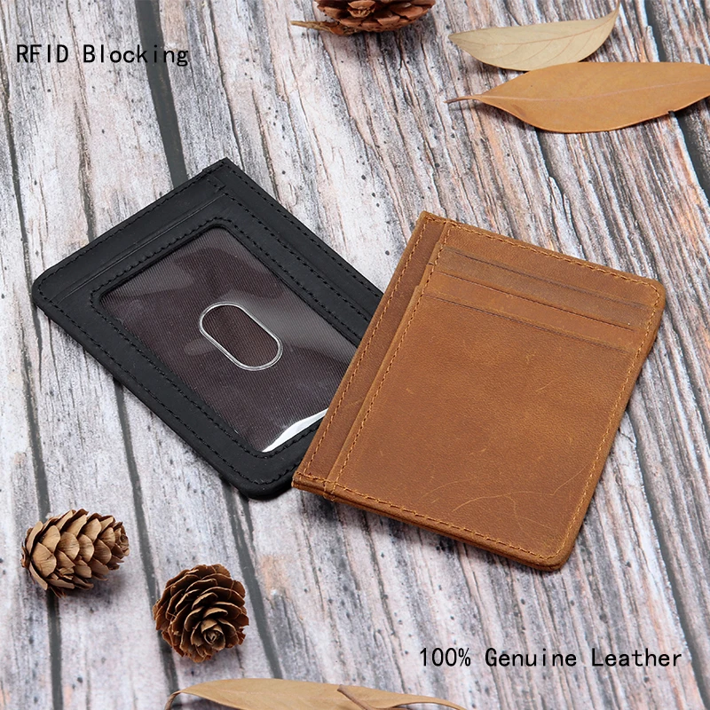 100% Genuine Leather Card Holder RFID Blocking Crazy Horse Cow Leather Ultra Thin Bank Card Case Retro Slim Credit Card Wallets
100% Genuine Leather Card Holder RFID Blocking Crazy Horse Cow Leather Ultra Thin Bank Card Case Retro Slim Credit Card Wallets