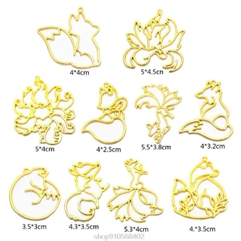 

8Pcs Gold Animal Pendant Open Bezel Setting UV Resin Frame Jewelry Making O09 20 Dropshipping